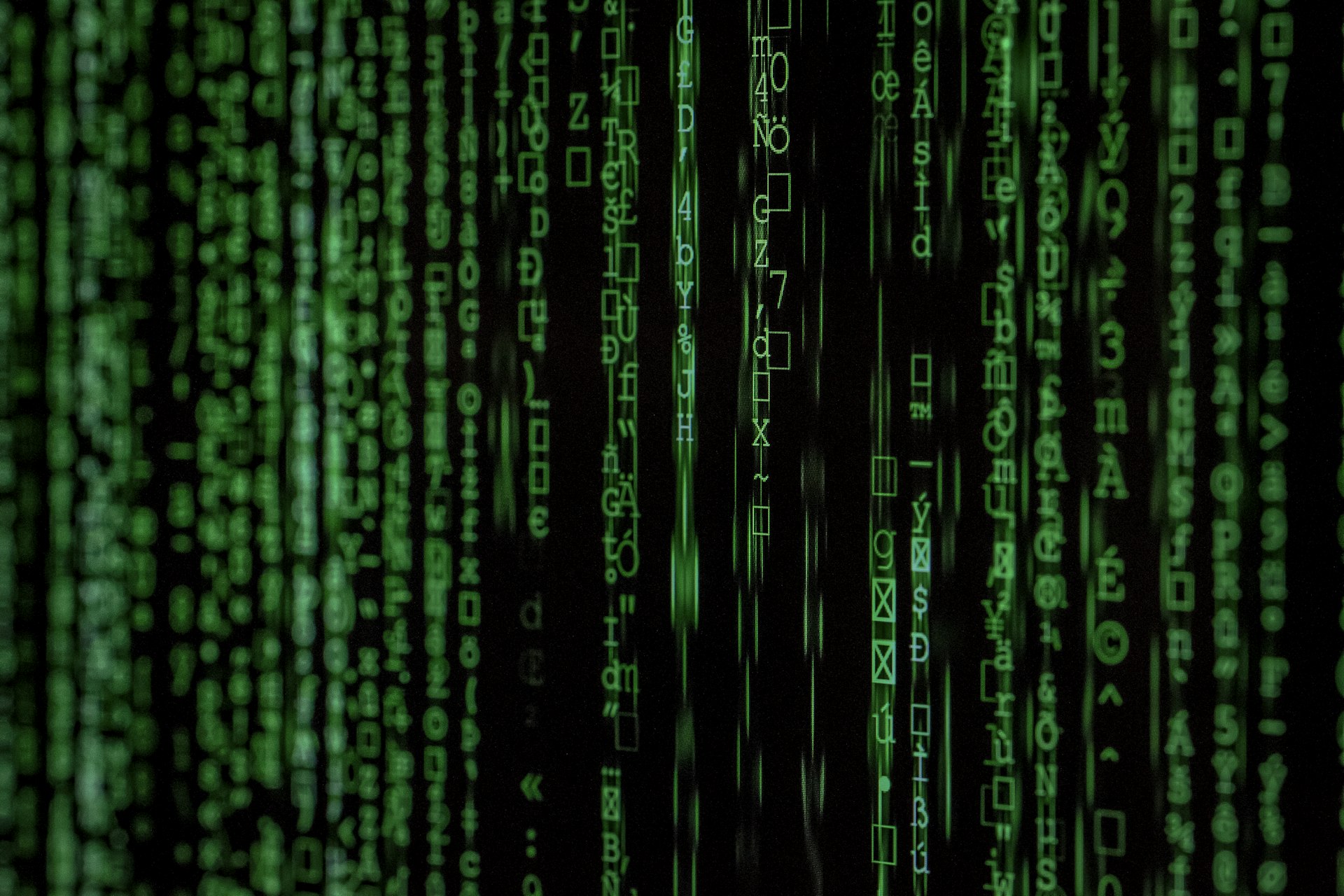 Programming code and data on computer screen