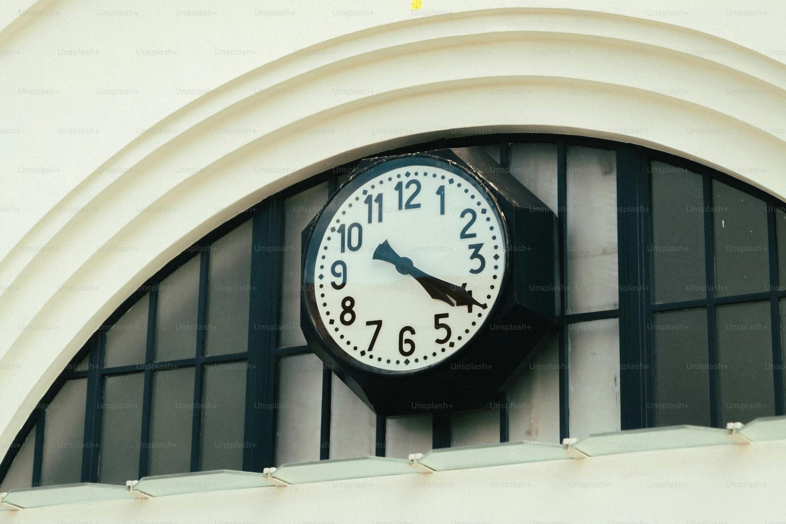 Multiple world clocks hanging on an office wall