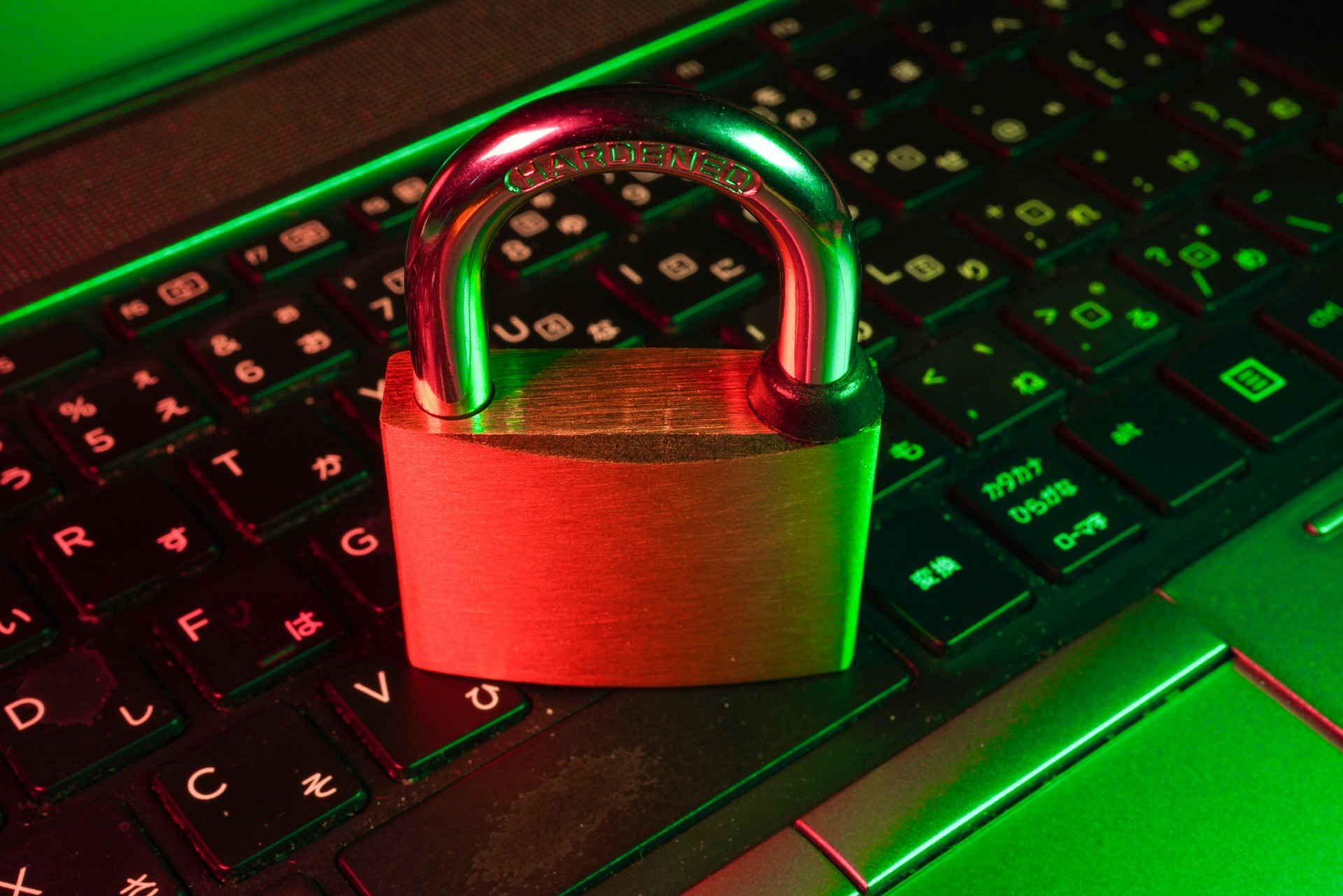 VPN network security concept with padlock
